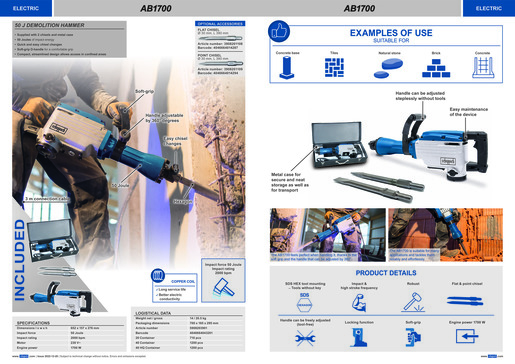 Scheppach demolicijski čekić AB1700