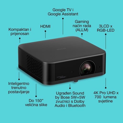 EPSON projektor EF-62B, 3LCD, 4K, 700Lm