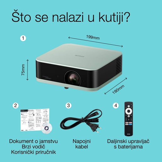 EPSON projektor EF-61G, 3LCD, Full HD, 700Lm