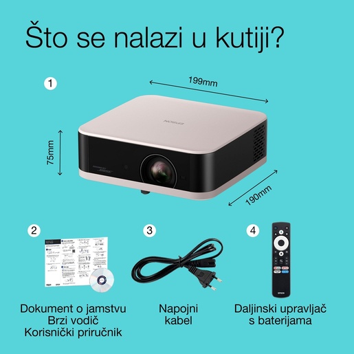 EPSON projektor EF-61R, 3LCD, Full HD, 700Lm