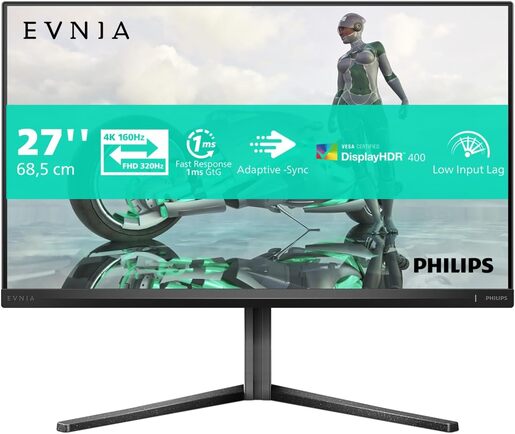 Philips 27" gaming monitor 27M2N3800A/00, IPS 4K/UHD, Dual mode 4K 160Hz/FHD 320Hz, 0.5ms, HDR400, G-Sync, HDMIx2, DisplayPort, pivot, zvučnici, HAS