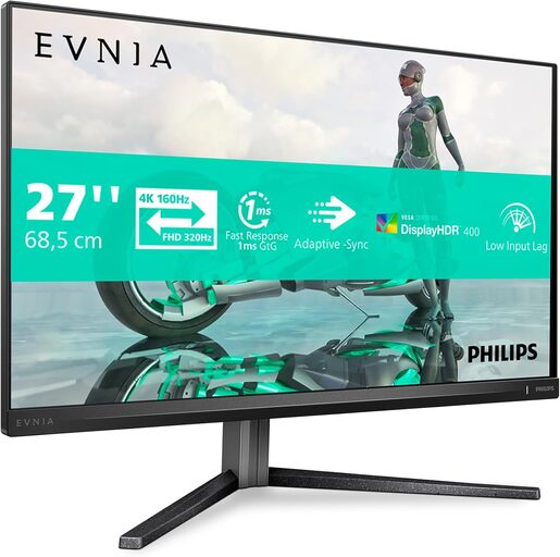 Philips 27" gaming monitor 27M2N3800A/00, IPS 4K/UHD, Dual mode 4K 160Hz/FHD 320Hz, 0.5ms, HDR400, G-Sync, HDMIx2, DisplayPort, pivot, zvučnici, HAS