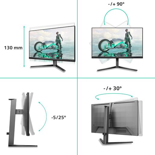 Philips 27" gaming monitor 27M2N3800A/00, IPS 4K/UHD, Dual mode 4K 160Hz/FHD 320Hz, 0.5ms, HDR400, G-Sync, HDMIx2, DisplayPort, pivot, zvučnici, HAS