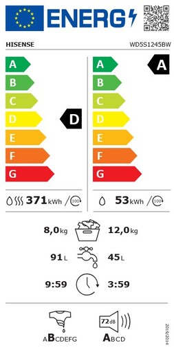 Hisense perilica sušilica rublja WD5S1245BW