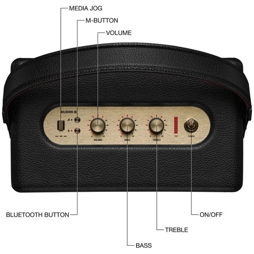 Marshall Kilburn III prijenosni Bluetooth zvučnik, Black & Brass