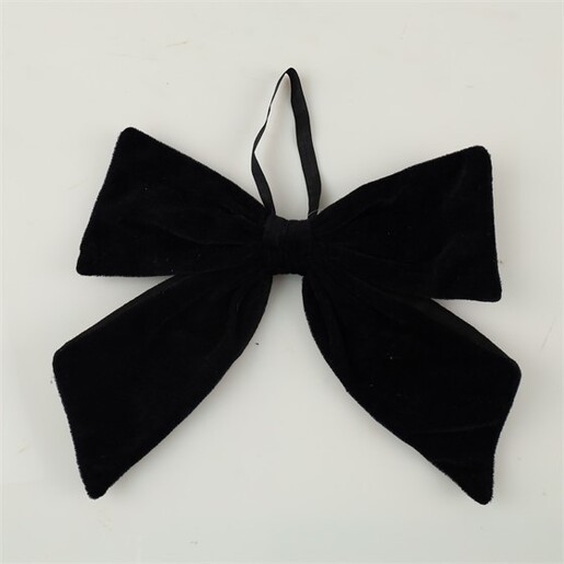 Mašna velvet 25 cm, crna