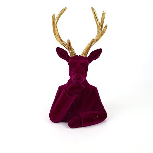 Figura jelen 30,5 cm, purpurna/zlatna