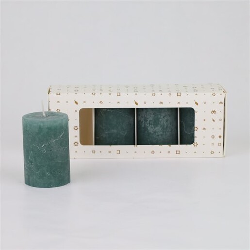 Svijeća frost 5xh7,5cm, 4kom, lovor zelena