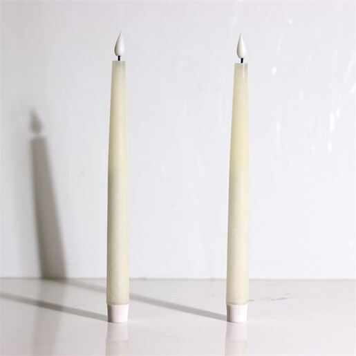 LED svijeća konus 29cm, 2kom, slonovača