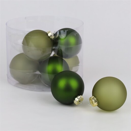 Staklene kuglice 8cm, 8kom, zelena