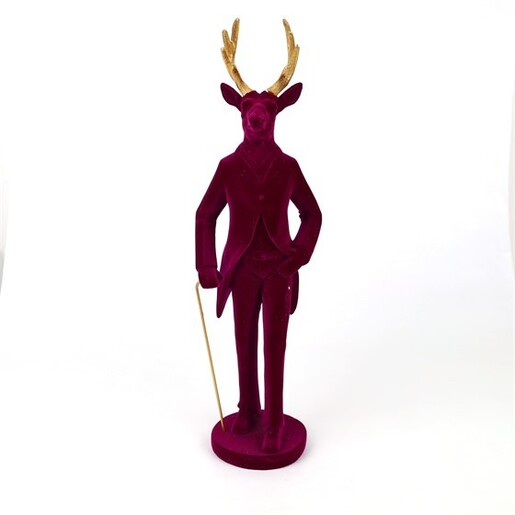 Figura jelen 44cm, purpurna/zlatna