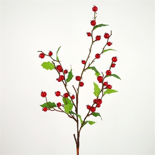 Grana crvene bobice s lišćem, 112cm