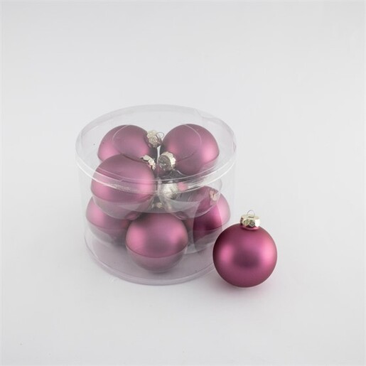 Staklene kuglice 8cm, 8kom, ružičasta