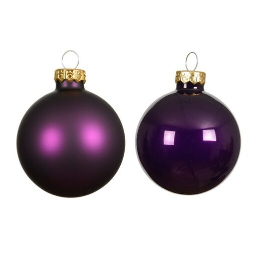 Staklene kuglice 8cm, 6kom ljubičasta
