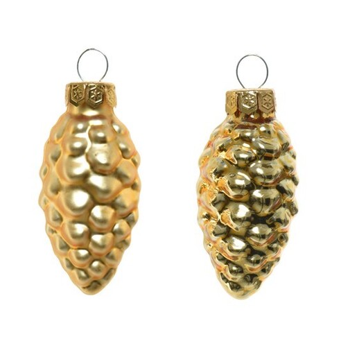 Staklene kuglice češeri 12kom, zlatna