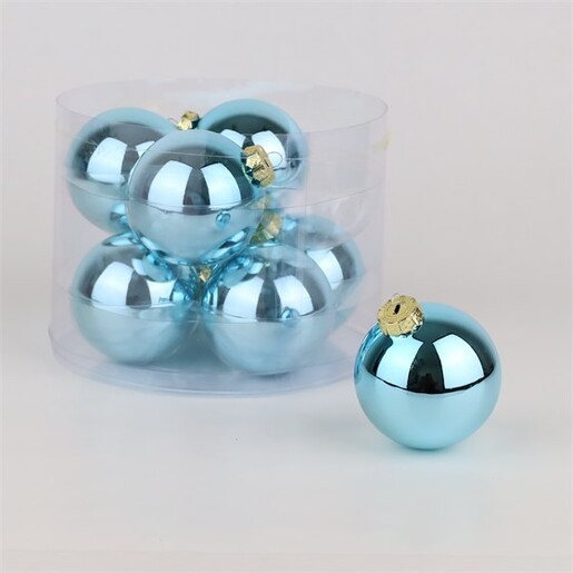 Staklene kuglice 8cm, 8kom, plava