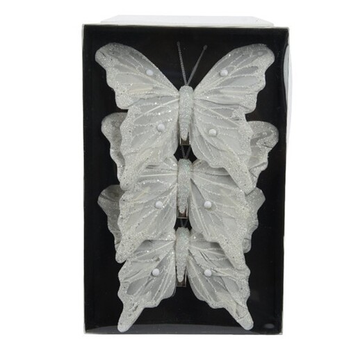 Leptiri 12xh9,7cm, 3kom, bijela