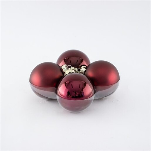 Staklene kuglice 8cm, 8kom, bordo