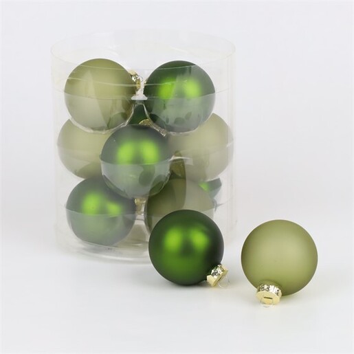 Staklene kuglice 6cm, 12kom, zelena