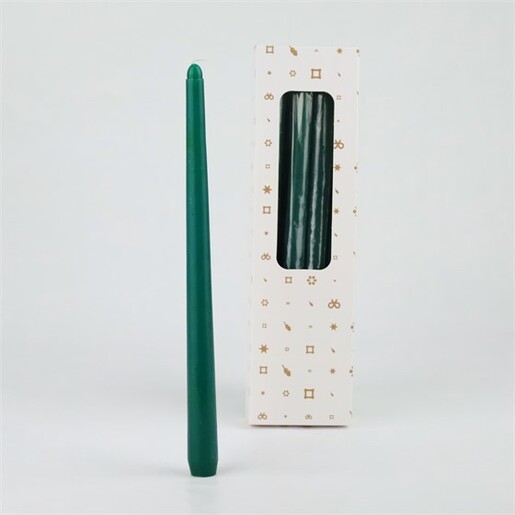 Svijeća konus, 8kom,  d2,1 h30cm, zelena