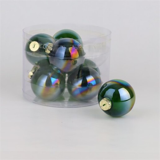 Staklene kuglice 8cm, 8kom, antracit