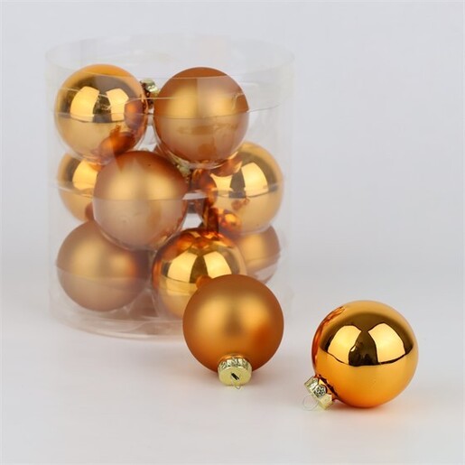 Staklene kuglice 6cm, 12kom, zlatna