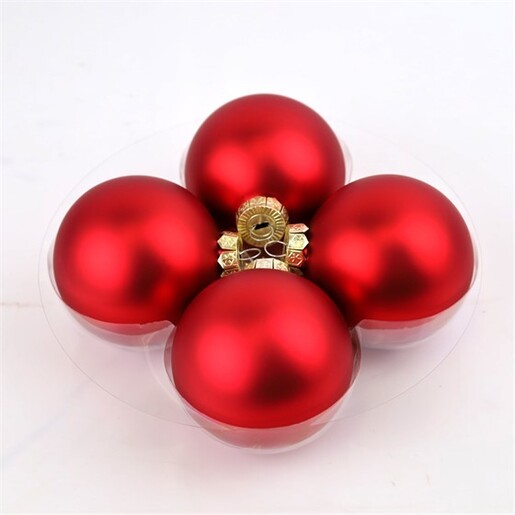 Staklene kuglice 8cm, 8kom, crvena