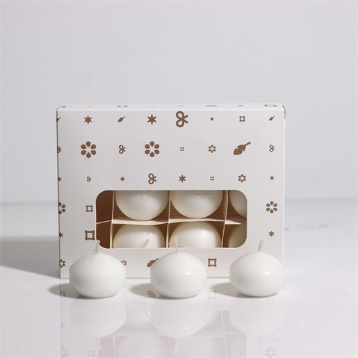 Svijeće plutajuće, 12kom,  d4,5 h3cm, bijela