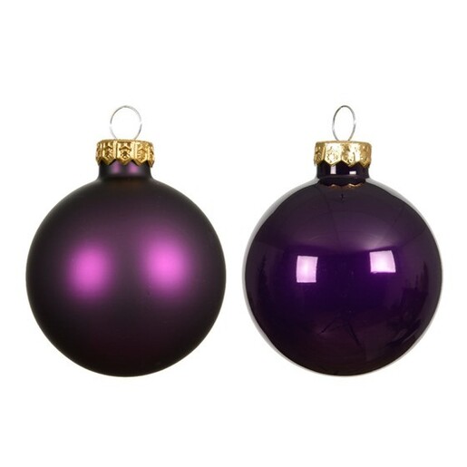 Staklene kuglice 7cm, 8kom, ljubičasta