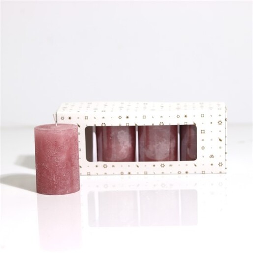 Svijeća frost 5xh7,5cm, 4kom, mauve