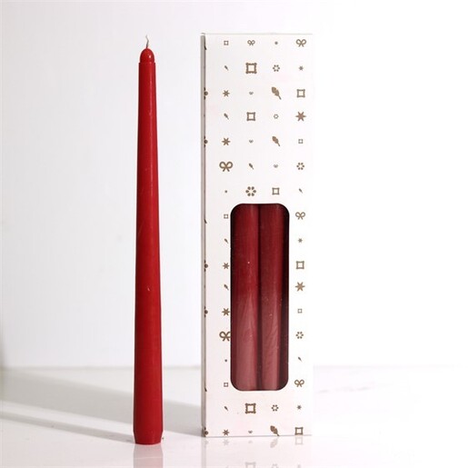 Svijeća konus, 8kom,  d2,1 h30cm, crvena