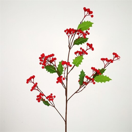 Grana crvene bobice s lišćem, 109cm