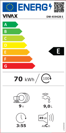 VIVAX HOME perilica posuđa DW-45942B S