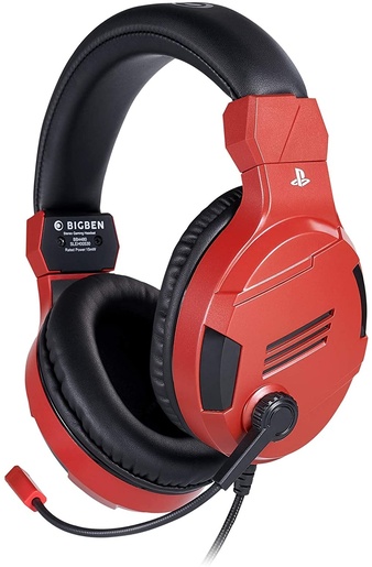 Bigben V3 žičane gaming slušalice, PS4/PS5/Xbox One/PC, crveno/crne