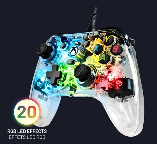 Nacon Evol-X Pro RGB žični kontroler, PC/Xbox, prozirni