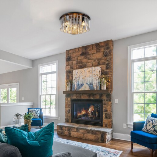 Stropna svjetiljka GORLEY (Ø50 cm), 5x E27, crna