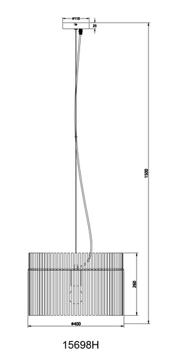 Viseća svjetiljka GORLEY (Ø40 cm), 3x E27, crni
