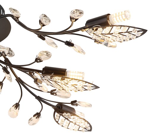 Stropna svjetiljka JANIS, 8x G9 LED, crna