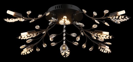 Stropna svjetiljka JANIS, 8x G9 LED, crna