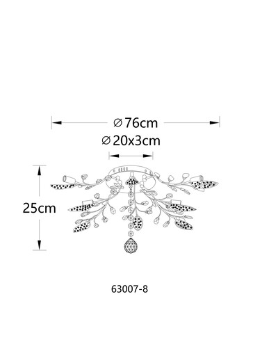 Stropna svjetiljka JANIS, 8x G9 LED, crna