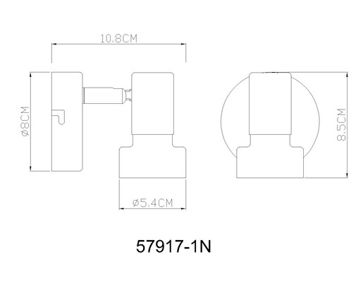 Zidni reflektor MASON, 1x GU10, crni