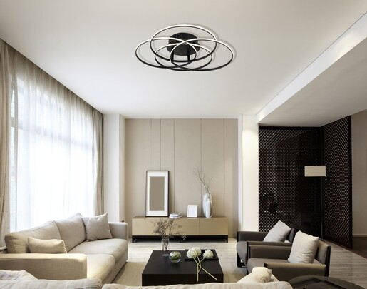 Stropna svjetiljka KOMBOS, LED, crna