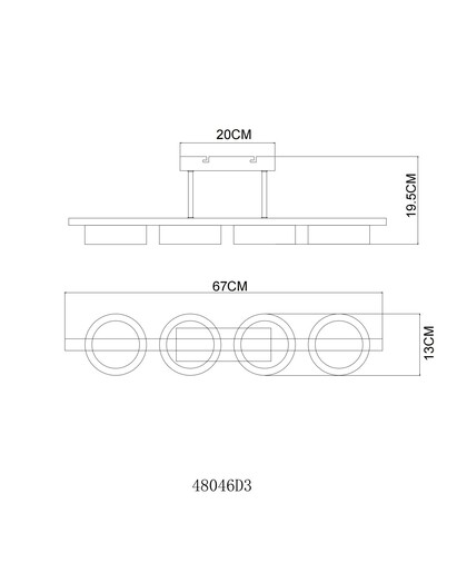 Stropna svjetiljka ZARA, LED, metalna