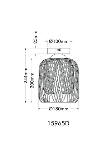 Stropna svjetiljka DICHTI, 1x E27, metalna