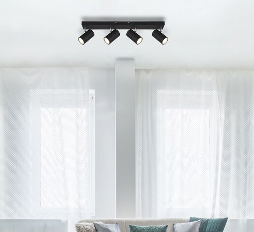 Stropni reflektor ROBBY, 4x GU10, crni