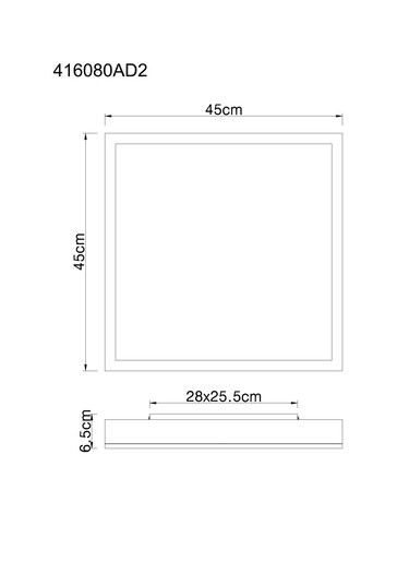 Stropna svjetiljka DORO (Ø45 cm), LED, srebrna