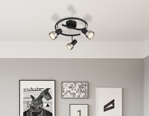 Stropni reflektor MASON, 3x GU10, crni