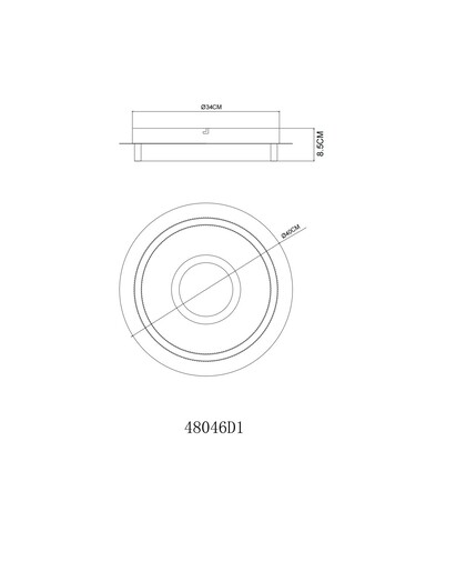 Stropna svjetiljka ZARA (Ø40 cm), LED, bijela