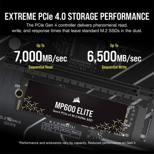 SSD 2TB Corsair MP600 Elite Gen4 PCIe x4 NVMe 1.4 M.2 (CSSD-F2000GBMP600ENH)