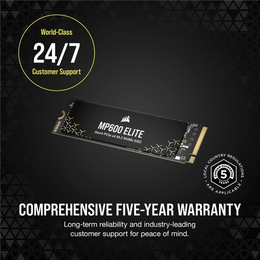 SSD 2TB Corsair MP600 Elite Gen4 PCIe x4 NVMe 1.4 M.2 (CSSD-F2000GBMP600ENH)